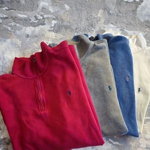 Lot of 4 Ralph Lauren Big and tall Quarter Zip French Ribbed pullover. 3XLT 3LT
